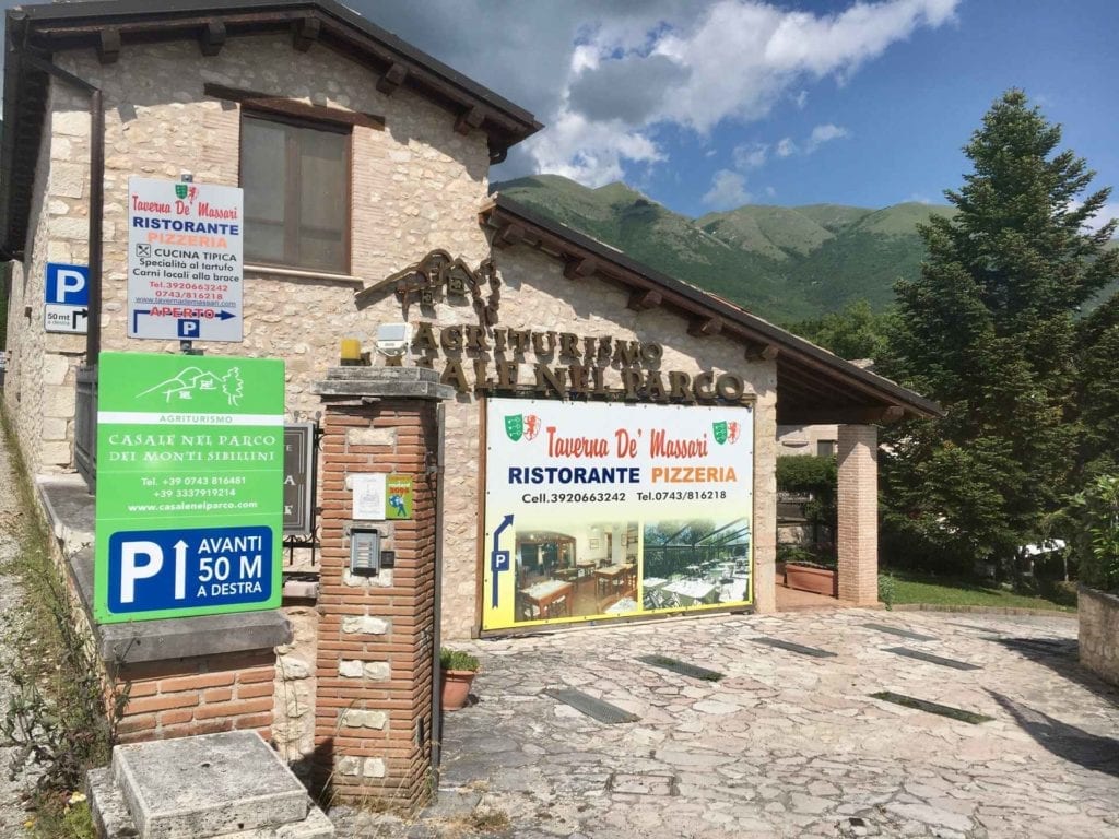 il ristorante a Norcia, la Taverna de' Massari